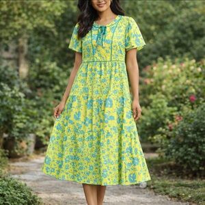 'Pricila' Boho Floral Cottage Core Dress